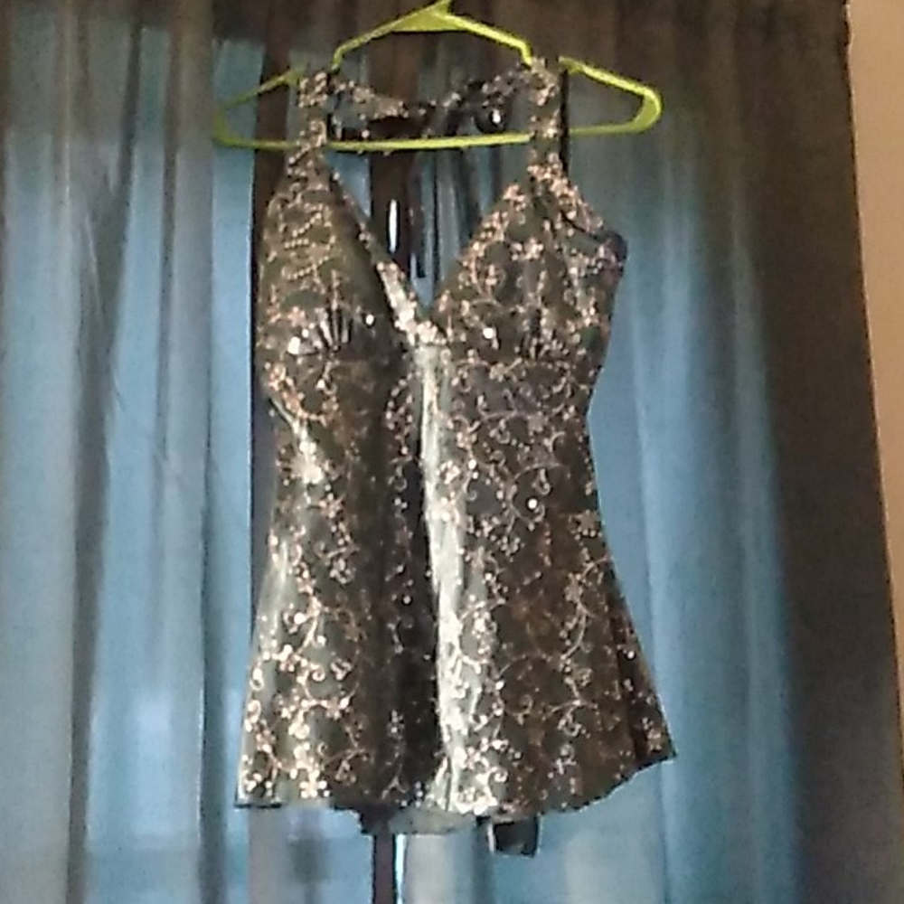 Blue glitter top
